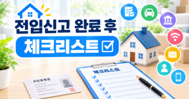전입신고 완료 후 체크리스트